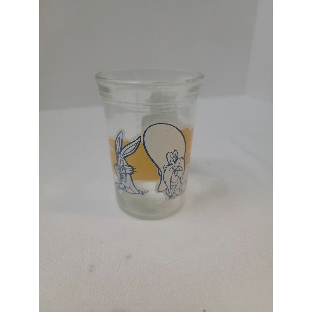 1994‎ Warner Brothers Looney Tunes Green Jelly Jar Bugs Bunny Yosemite Sam